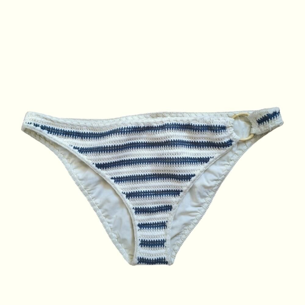 Aerie Crochet Cheeky Bikini Bottom Striped Nautical Swim XL